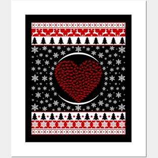 Christmas Heart Dogs Posters and Art